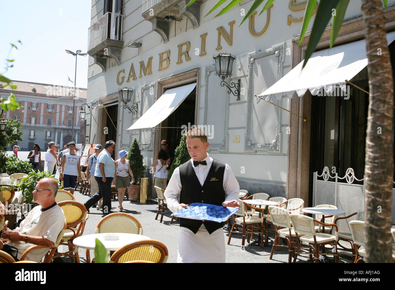 Gran Caffe Gambrinus in the heart of Naples Italy Stock Photo - Alamy