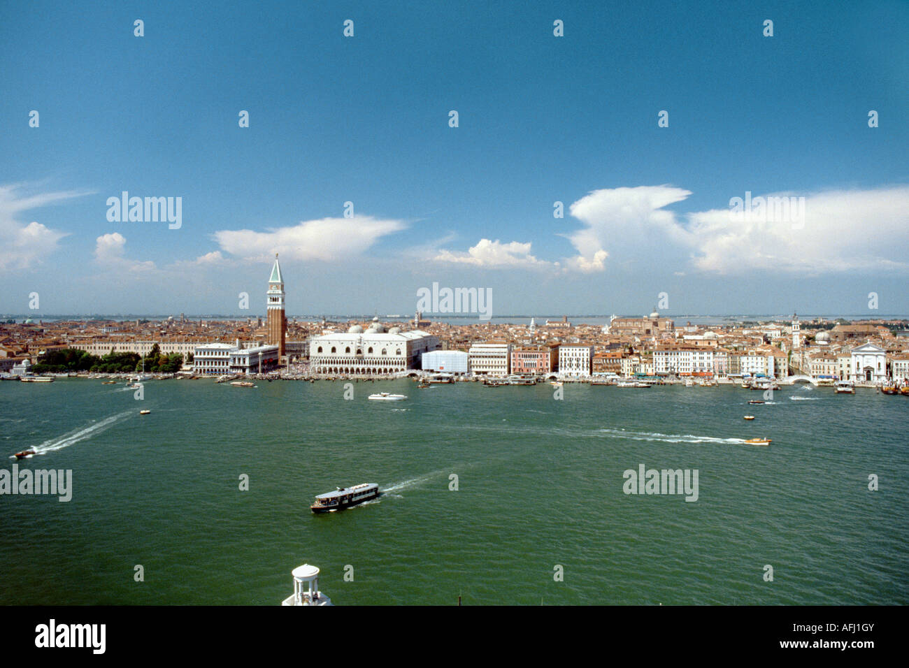 View of Venice Lido from San Giorgio Maggiore, Venice Stock Photo