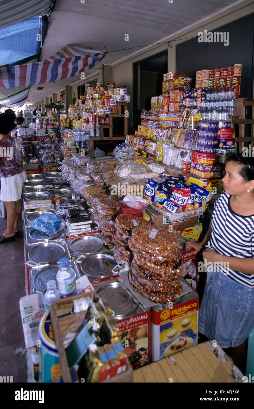 Food stall at Philippino Market Stock Photo Alamy