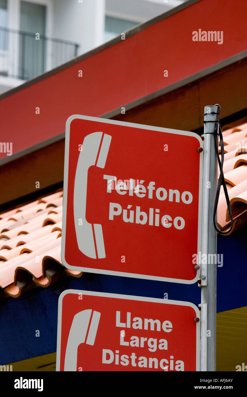 Public Telephone sign, Spanish Stock Photo