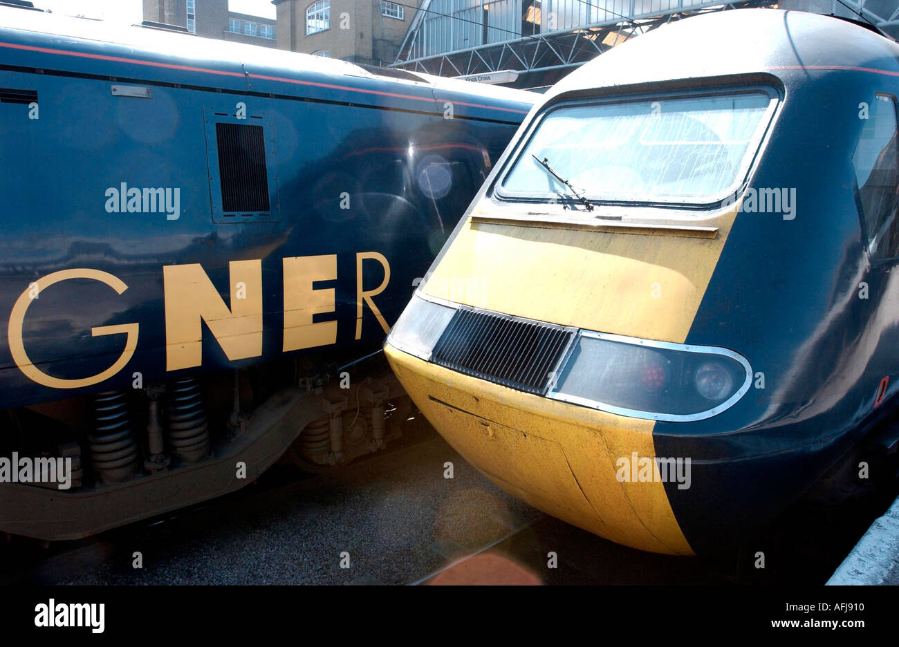 GNER locomotive at Kings Cross station Stock Photo