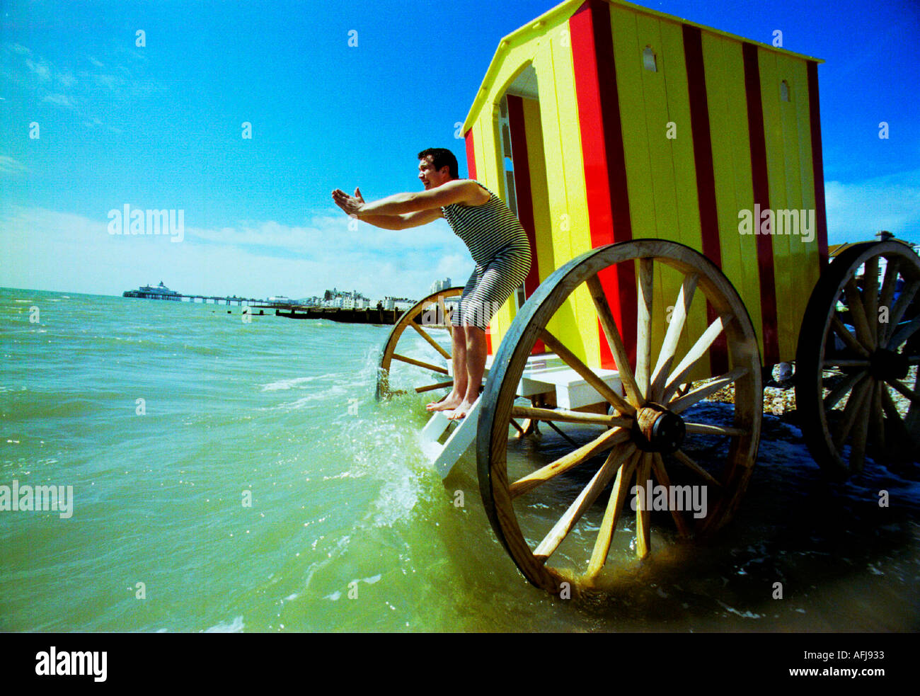 Diving into the past in an old bathing machine on Eastbourne seafront