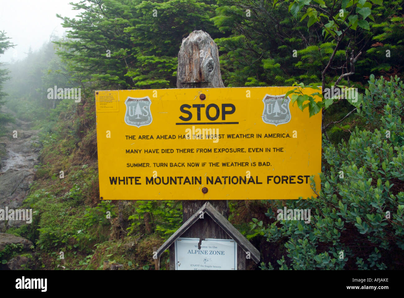 White Mountain National Forest, New Hampshire, USA Danger Appalachian