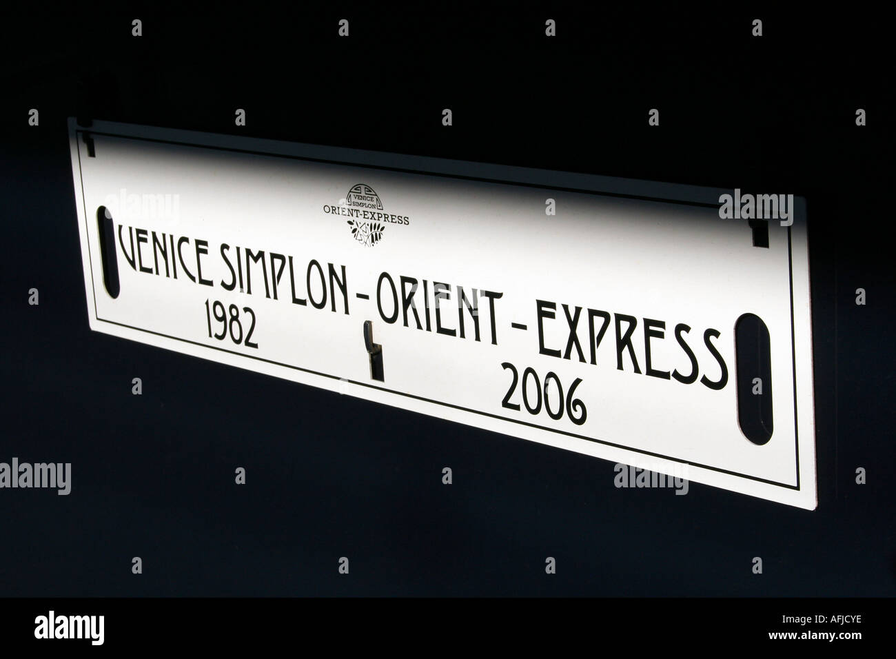 Plates on the Orient Express Stock Photo Alamy
