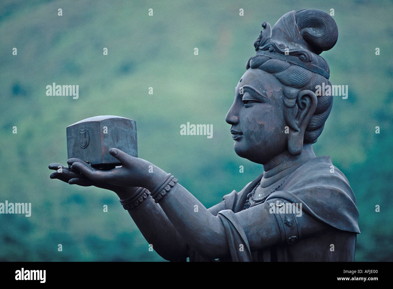 Buddhist bronze figure at Po Lin Monastery in Hong Kong Stock Photo Alamy