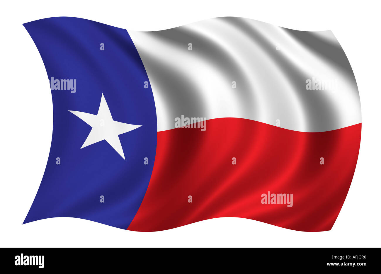 Flag of Texas waving in the wind Stock Photo