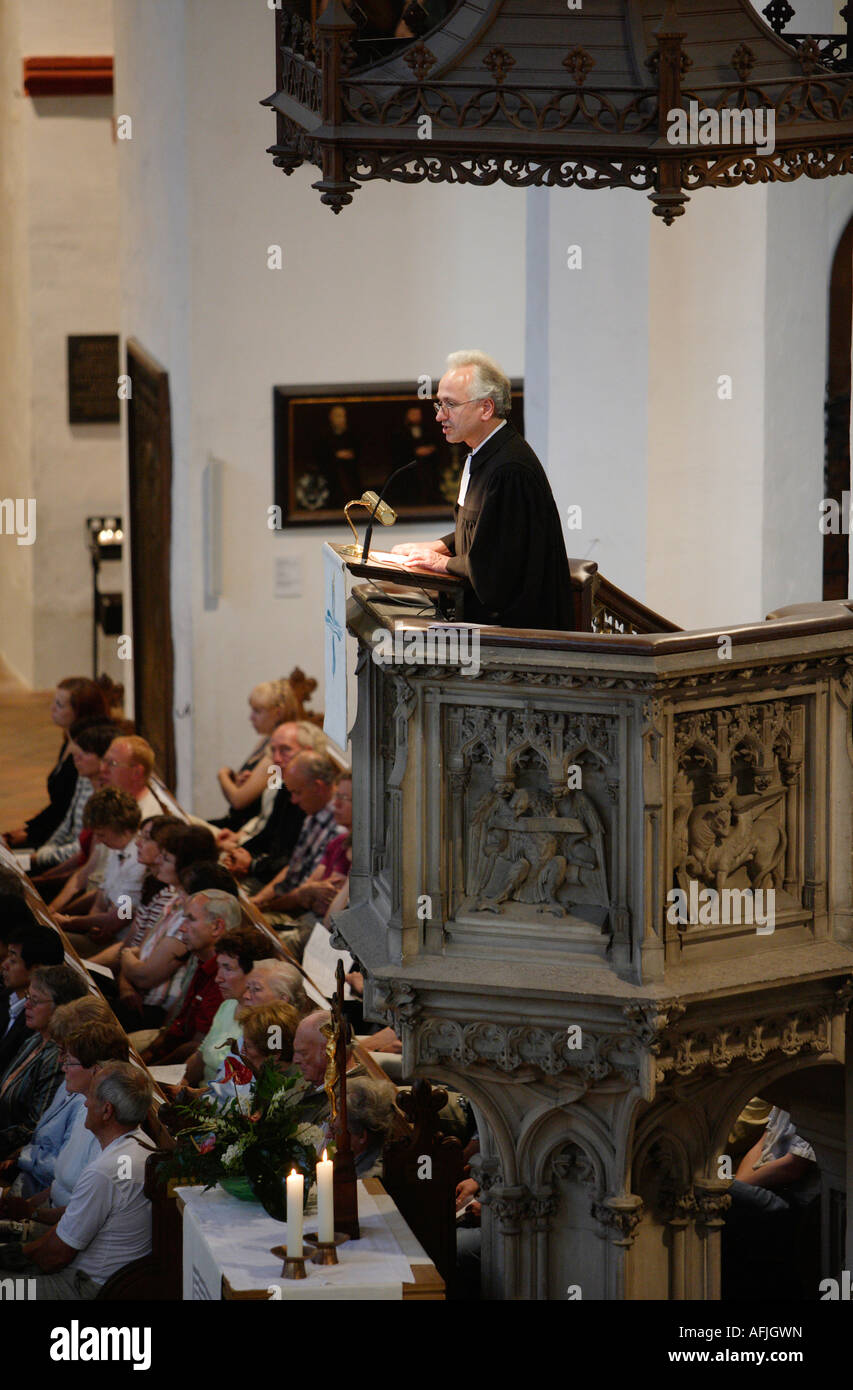 Pastor Christian Wolff in the church Thomaskirche Stock Photo