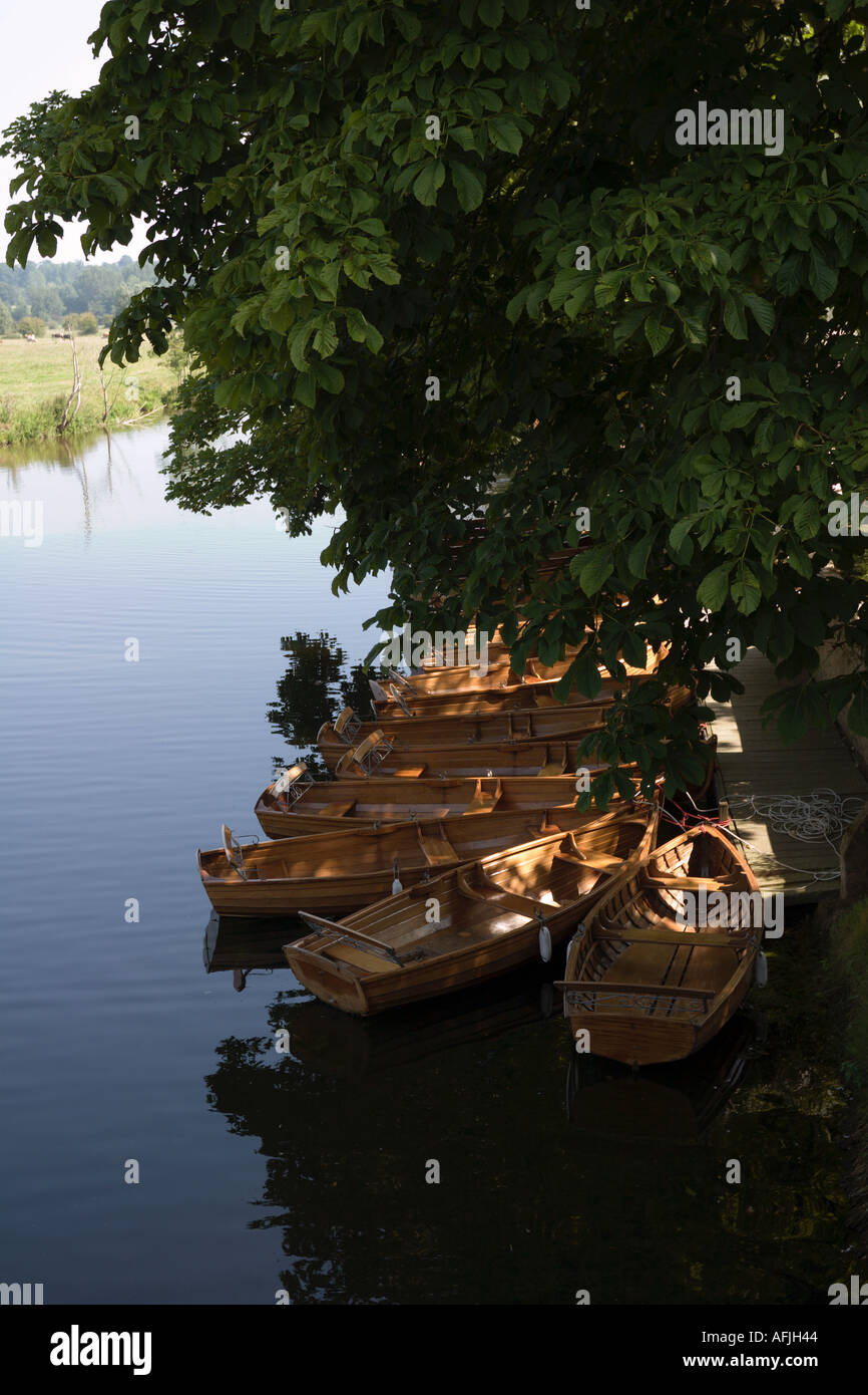 Boating on the river Stour The historic village of Dedham in Essex ...
