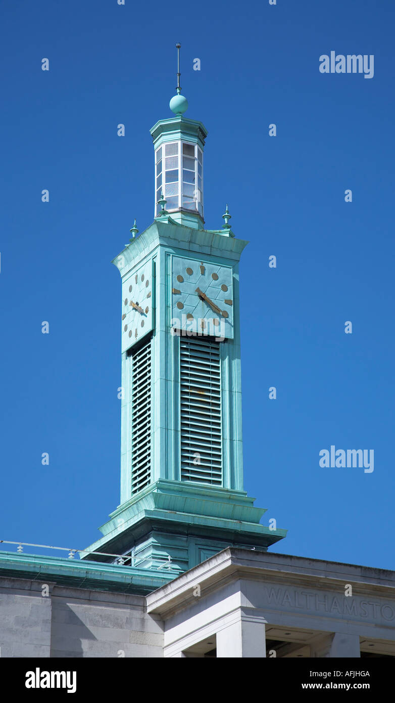Clock tower Walthamstow Town Hall Stock Photo Alamy