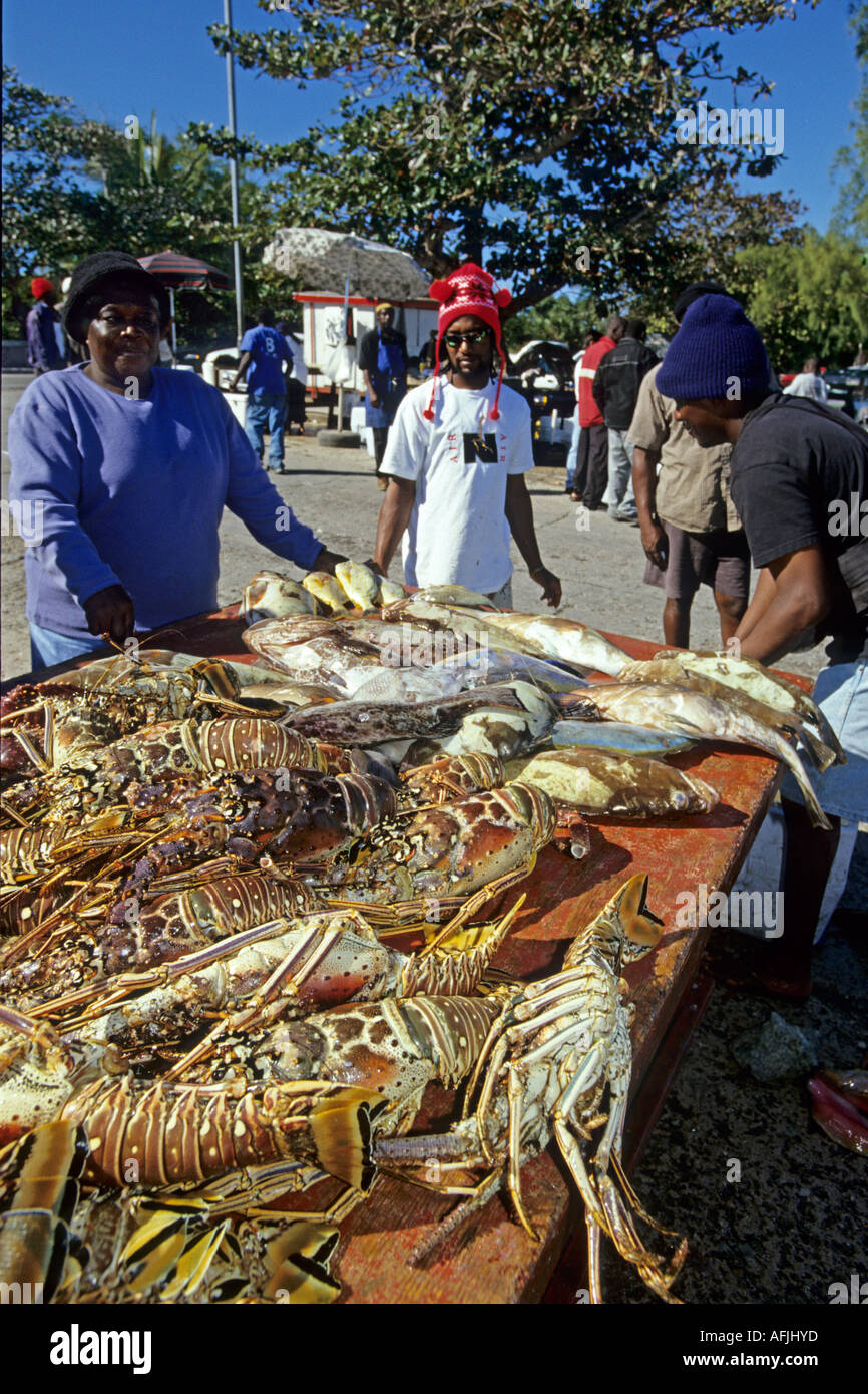 Fish market Nassau Bahamas Stock Photo