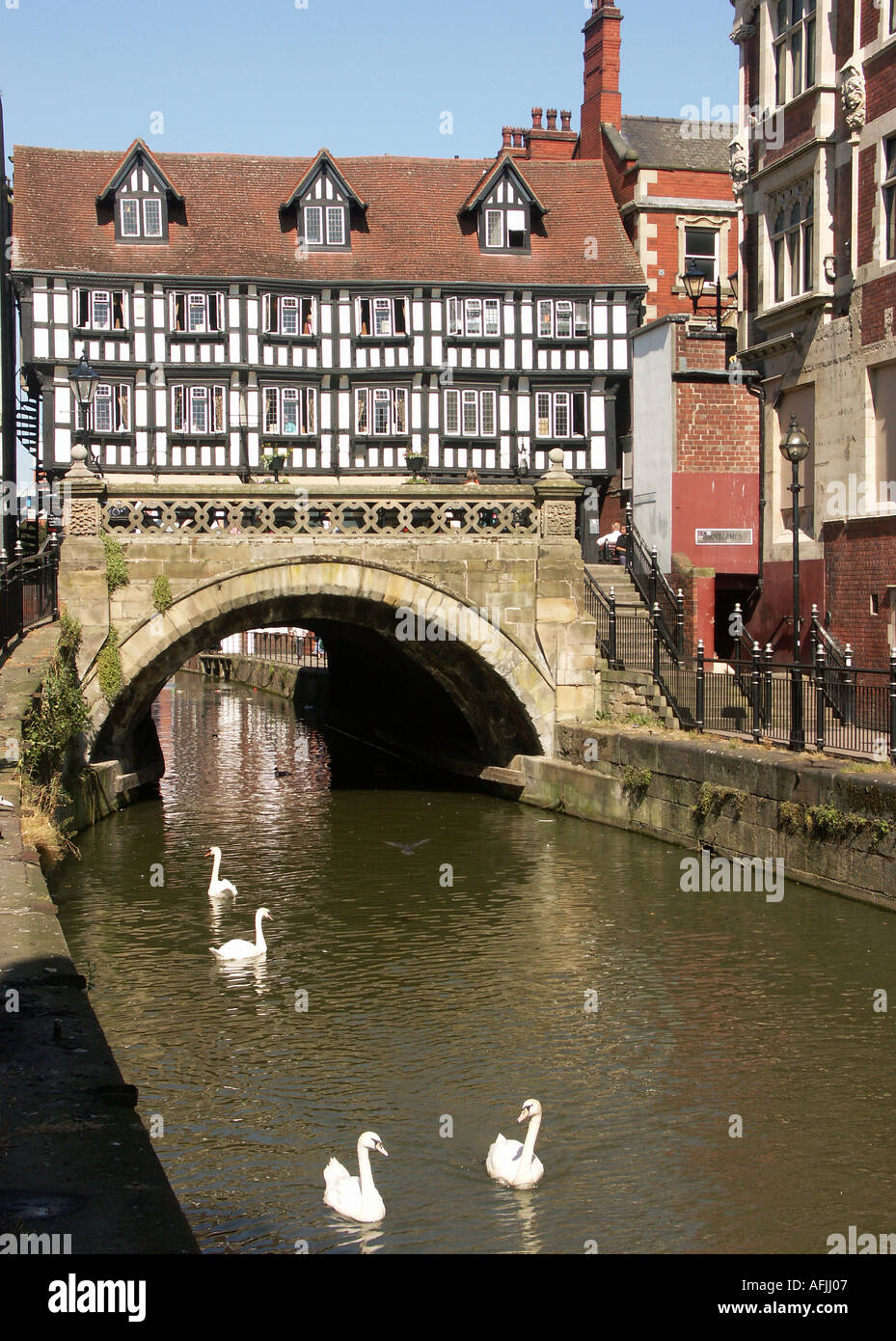 The High Bridge and River Witham Lincoln Lincolnshire England Stock Photo