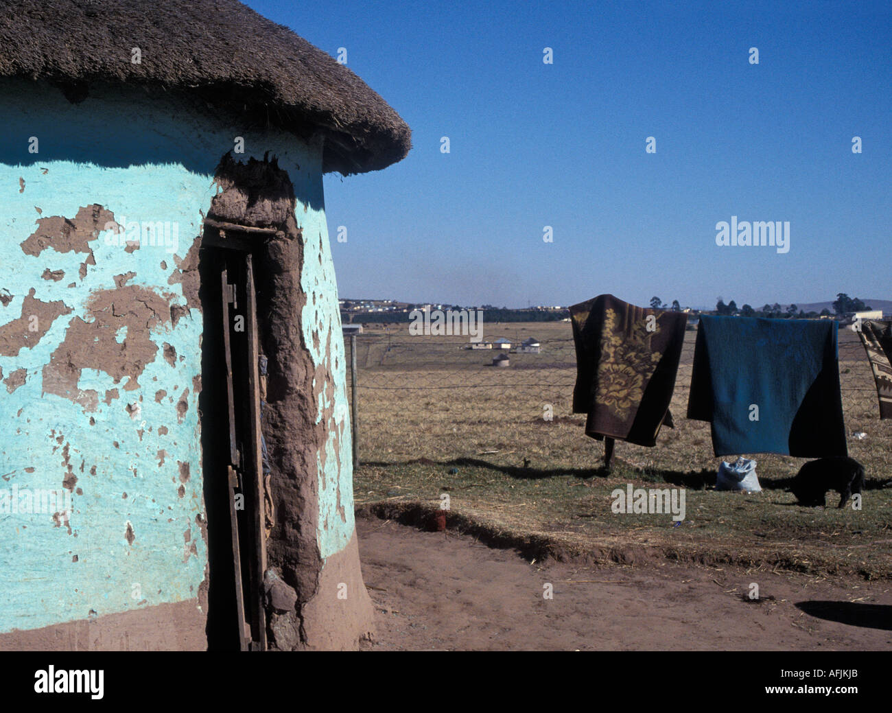 A Traditional home in Nelson Mandela's home town of Qunu, South Africa Stock Photo