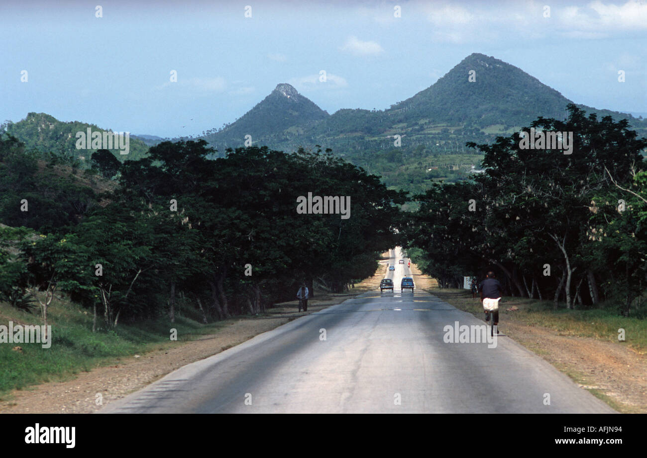 Cuban highway en route from Holguin to the resorts at Guardalavaca Cuba Stock Photo