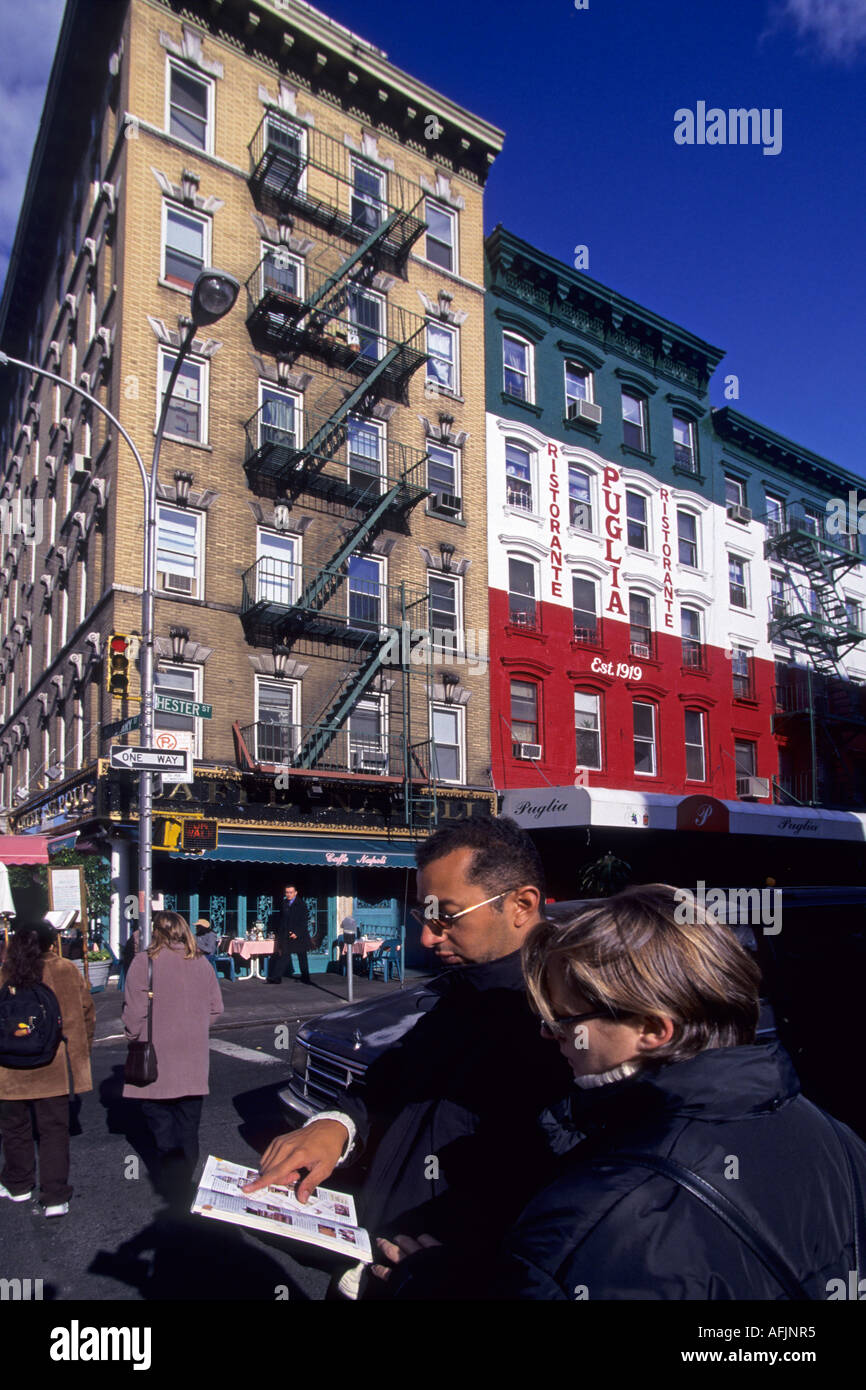Tourists in Little Italy New York City USA Stock Photo