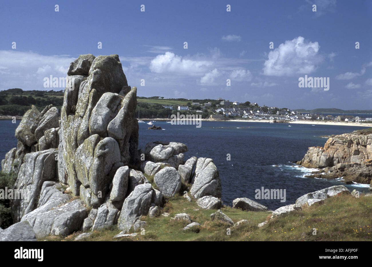 Granite rocks on Penninis Head St Mary s Isles of Scilly Cornwall England Stock Photo