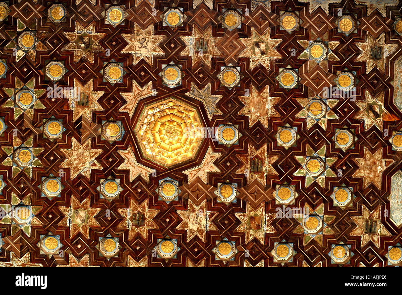 Amazing ornate wooden ceiling in Alcazar former moorish fortress in ...