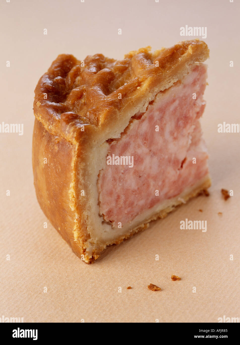 Slice of pork pie Stock Photo