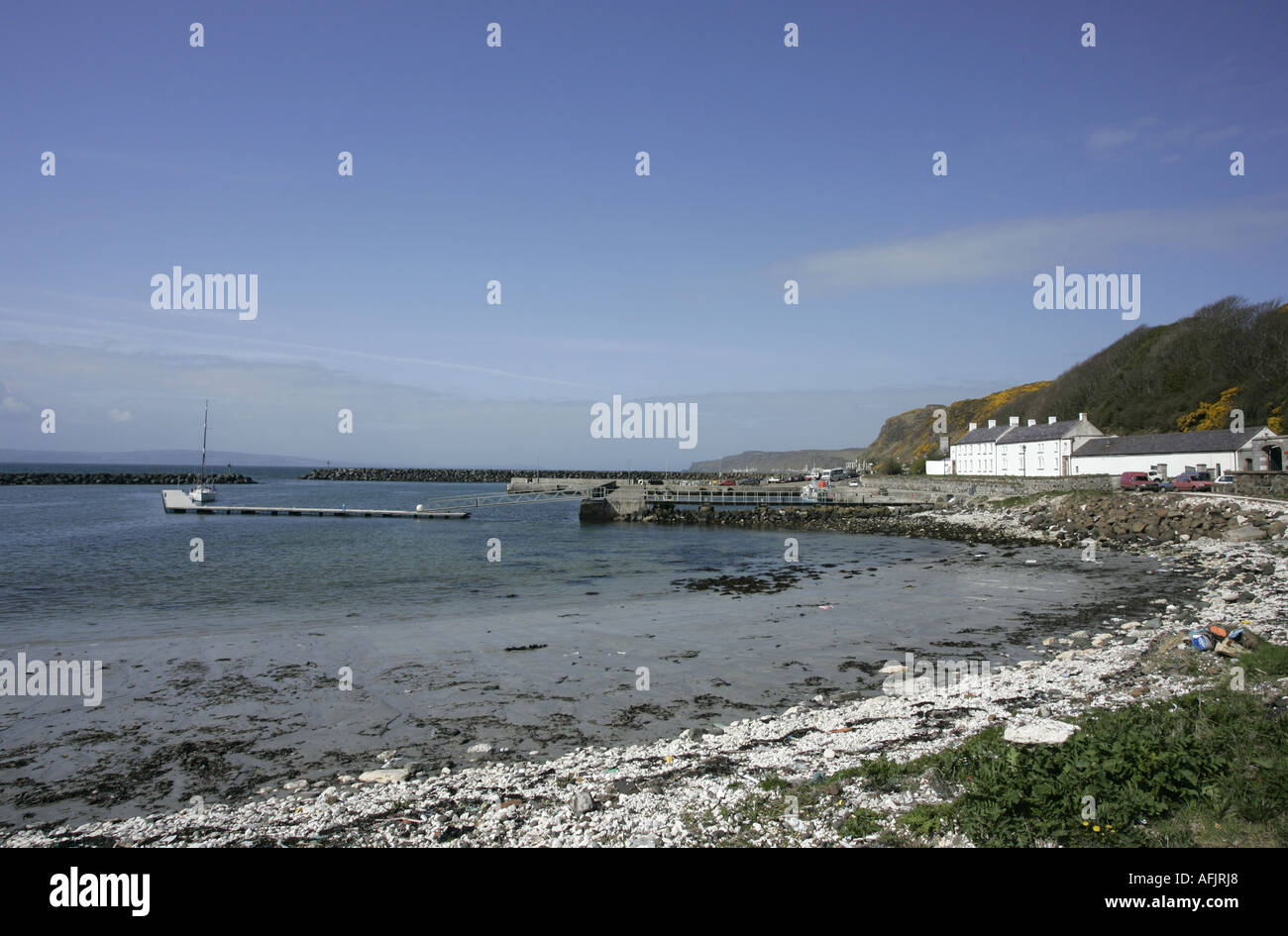 Church bay with manor house rathlin harbour rathlin island northern ireland Stock Photo Alamy