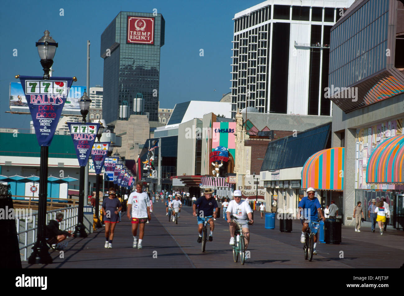 New Jersey,Atlantic City Boardwalk view from Park,public land ...