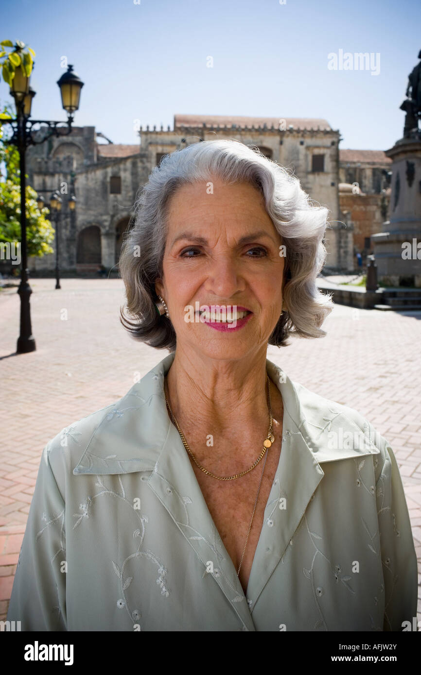 Portrait of a senior woman smiling Stock Photo - Alamy