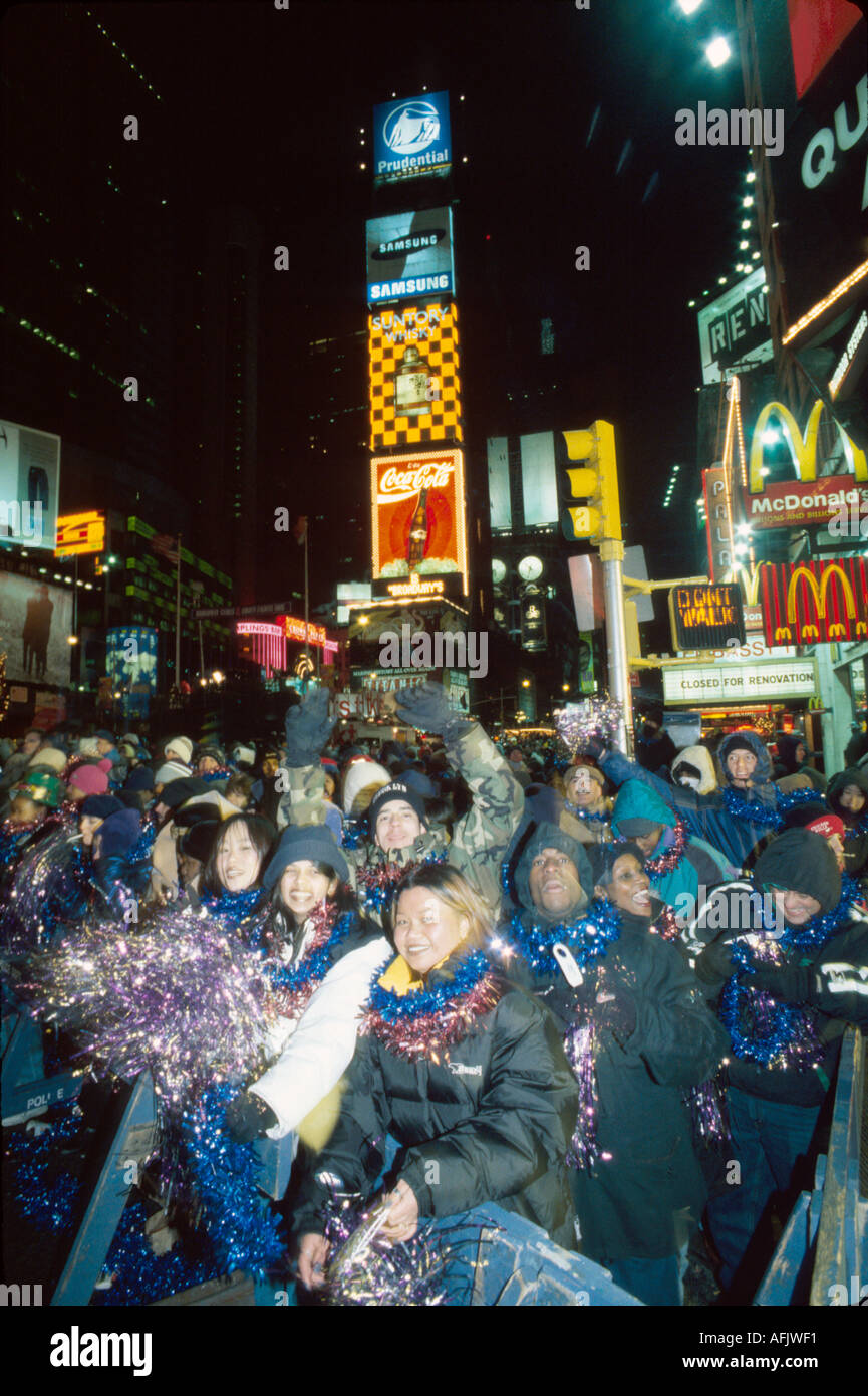 New York,State,New York,City,Midtown Manhattan,urban,metropolis,Times Square New Year's Eve crowd celebration NY125,NY125 Stock Photo