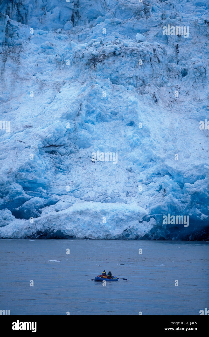 Floating Rafters USA Alaska Chugach National Forest Rafters float past Childs Glacier on ...