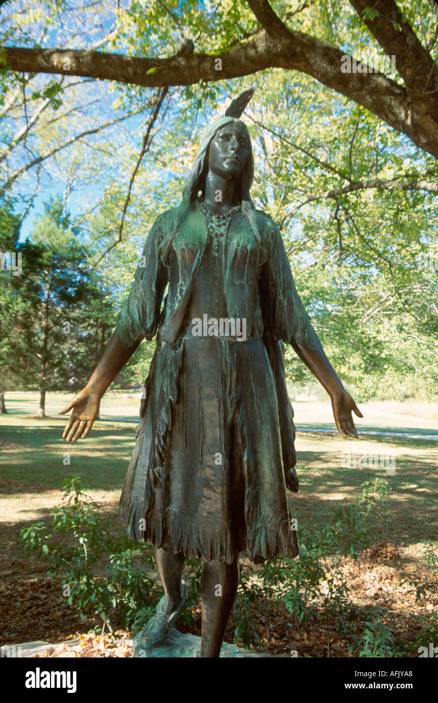 Jamestown Virginia,National historic Site Pocahontas statue,public art