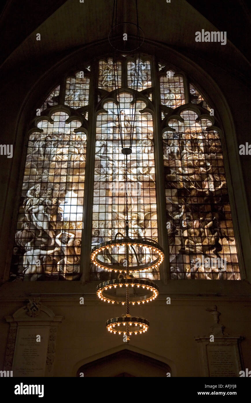 Stained glass window Magdalen College Chapel Oxford Stock Photo Alamy