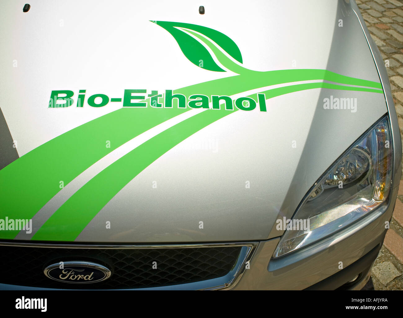 Bio Ethanol powered car Ford showcase an exampe of bio fuel powered cars of  the future Stock Photo - Alamy