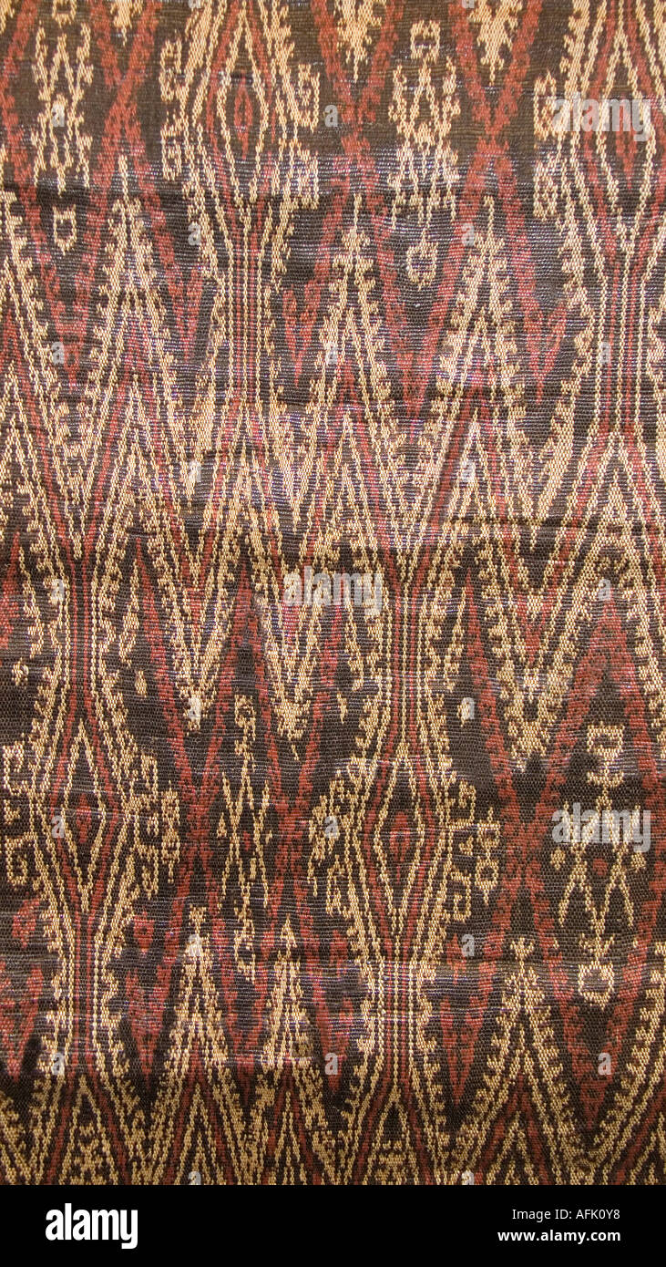 Ikat decorated abaca fabric from the Philippines Abaca fibre textiles are reflective and shiny Stock Photo