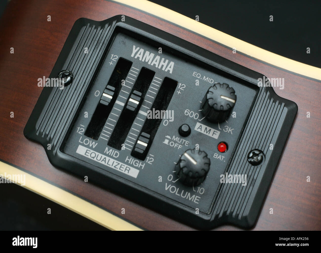 Close up of the pre amp unit of a Yamaha APX4A electro acoustic guitar  Stock Photo - Alamy