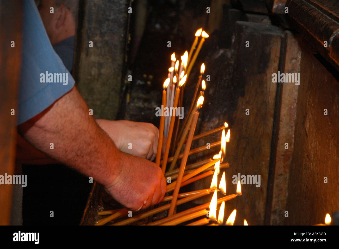 Church of the Holy Sepulchre in the Christian quarters Jerusalem Israel Easter 2006 Stock Photo