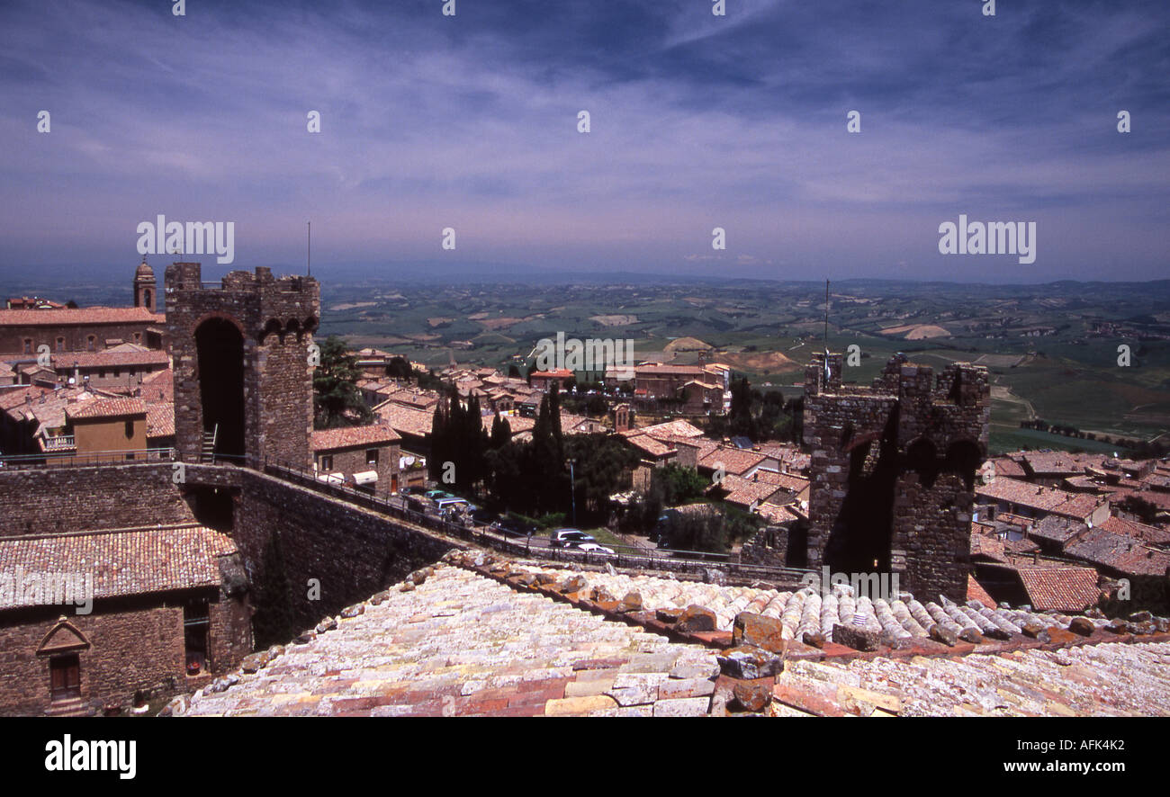 Looking northwest from the Fortezza of Montalcino in southern Tuscany Stock Photo