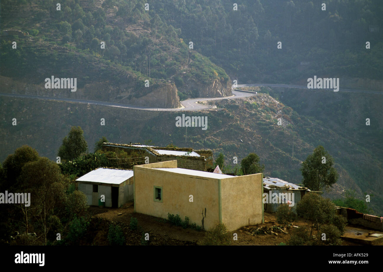 House on the Asmara to Masawa Road Great Rift Valley Eritrea Stock