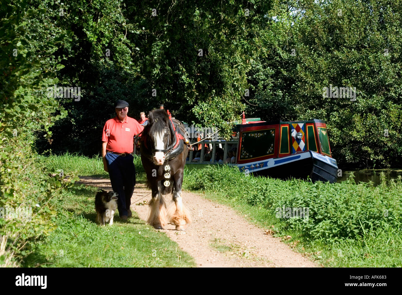 Tiverton canal horsedrawn barge Stock Photo Alamy