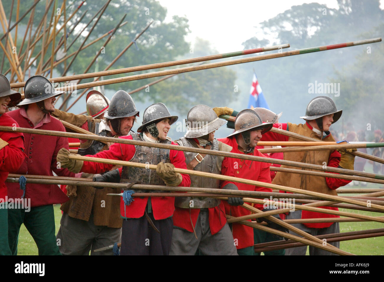 17th Century English soldiers at a English civil war reenactment Stock