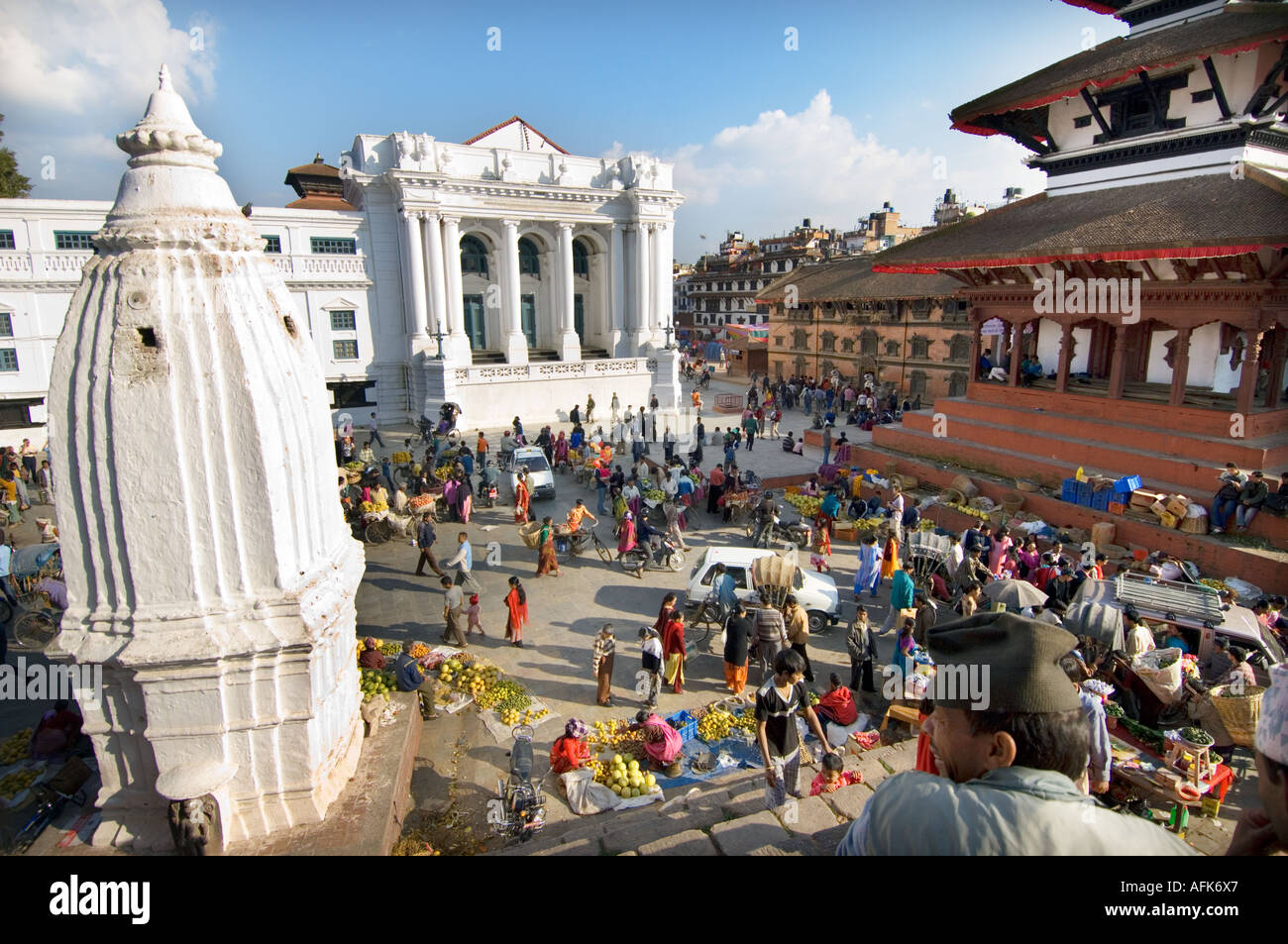 main place Patan Durbar Square temple buildings Kathmandu NEPAL Asia Katmandu Stock Photo