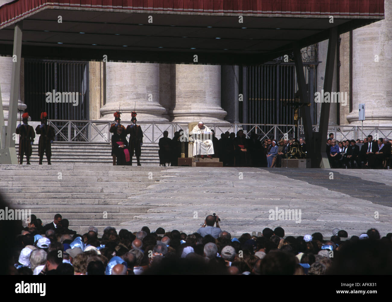 Pope John Paul II in Saint Peter s Square in Rome Stock Photo