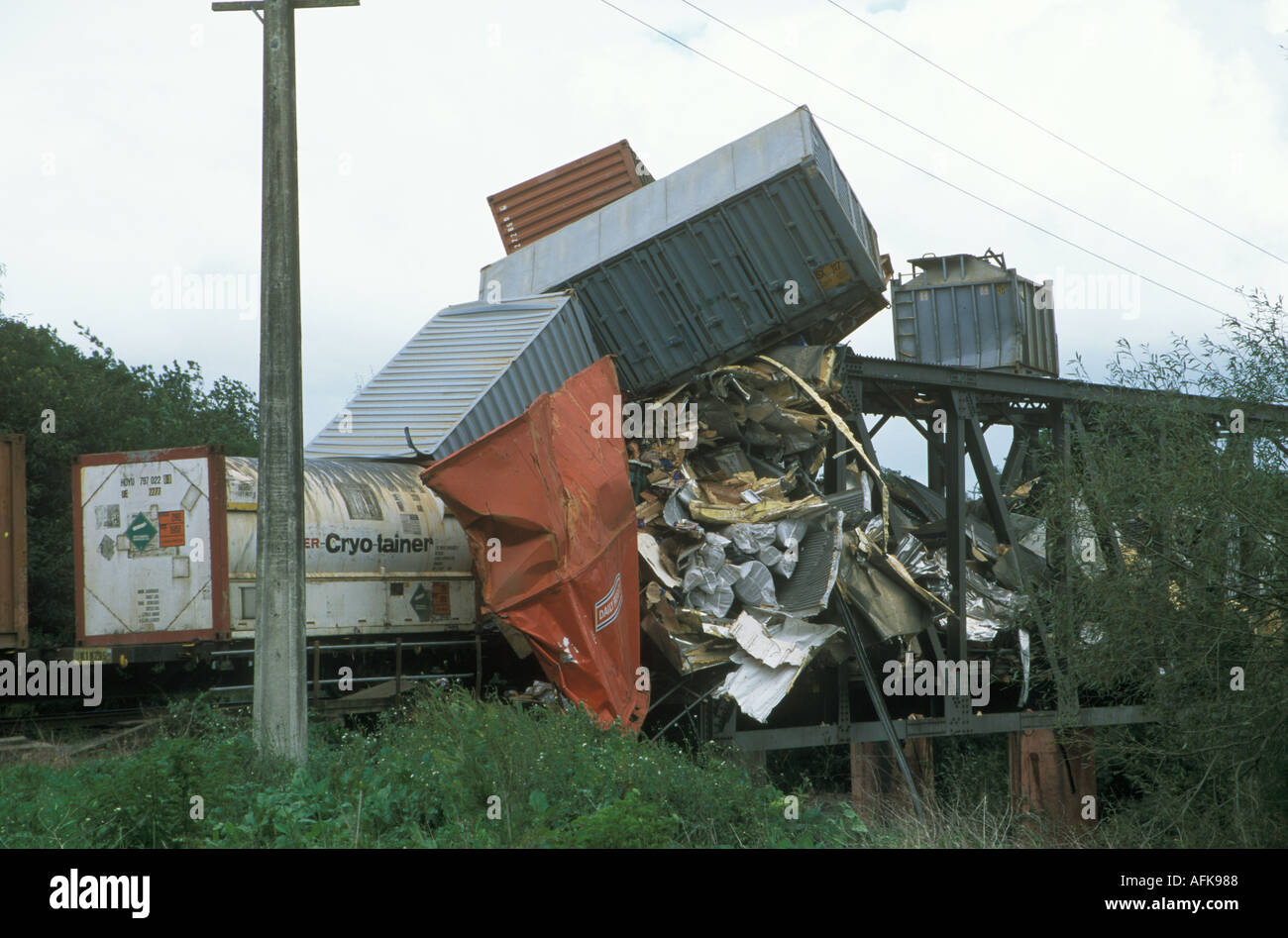Train crash Stock Photo