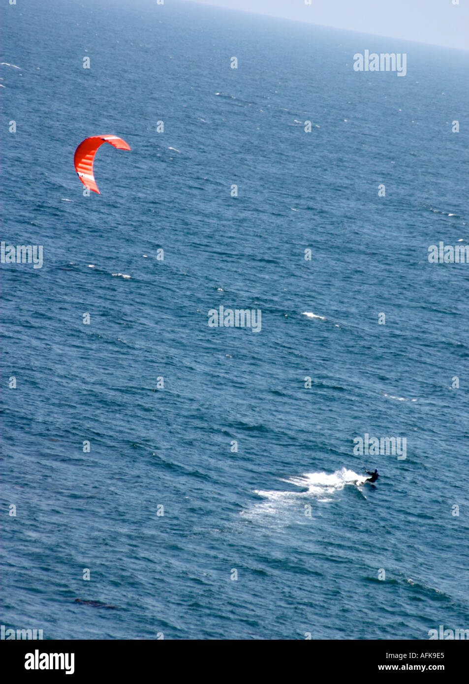 Kite Surfing in Malibu Stock Photo