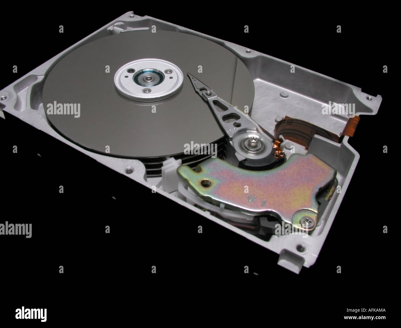 Interior of computer hard drive Stock Photo Alamy