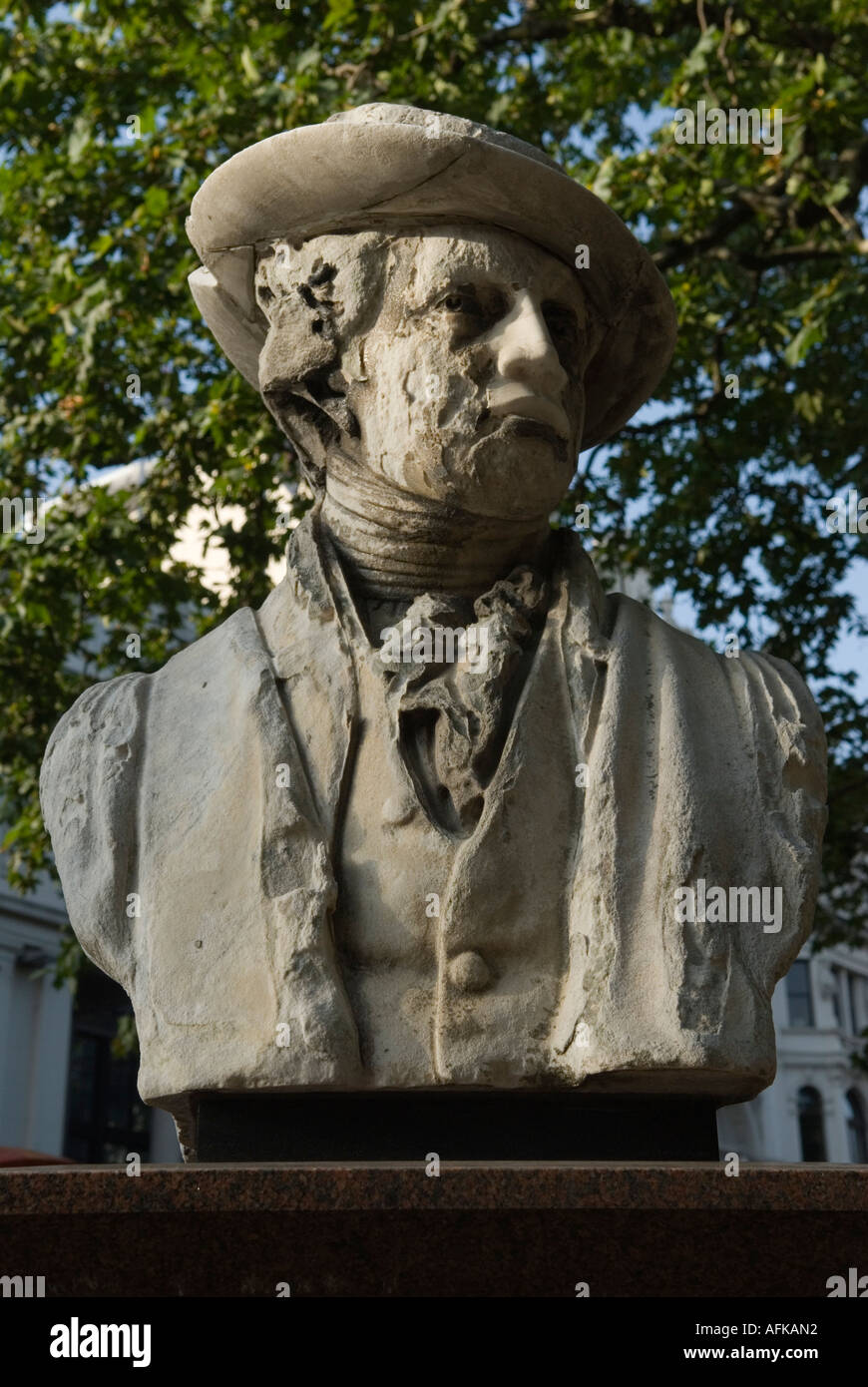 A statue of the artist Sir Joshua Reynolds Leicester Square central ...