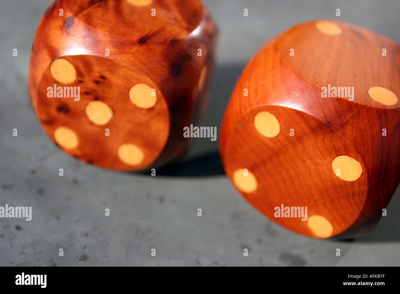 Wood dice Stock Photo Alamy