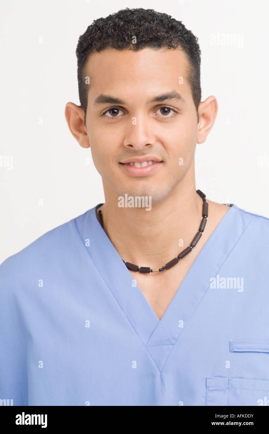 Portrait of young male nurse Stock Photo - Alamy