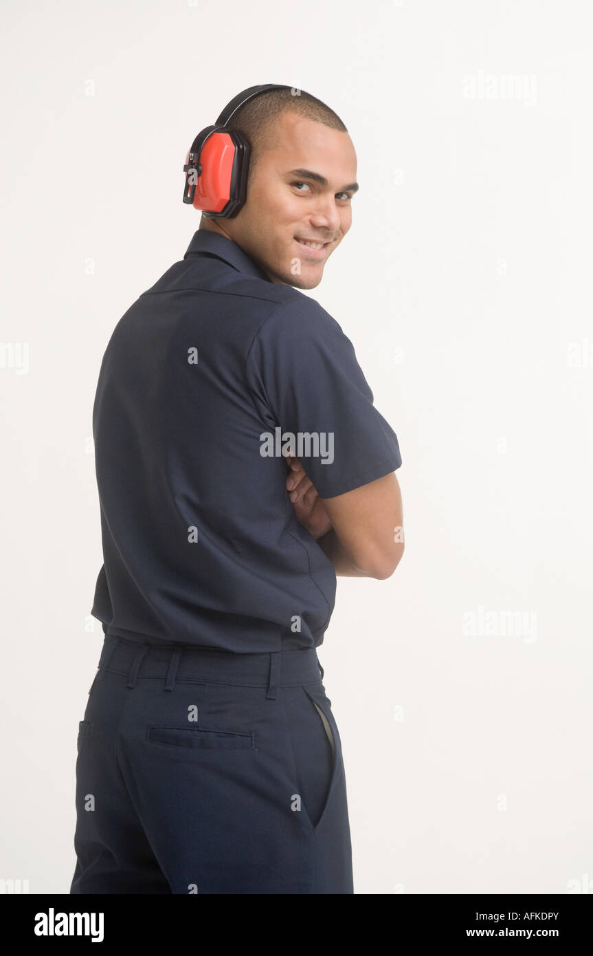 Portrait of airport ground traffic controller Stock Photo Alamy