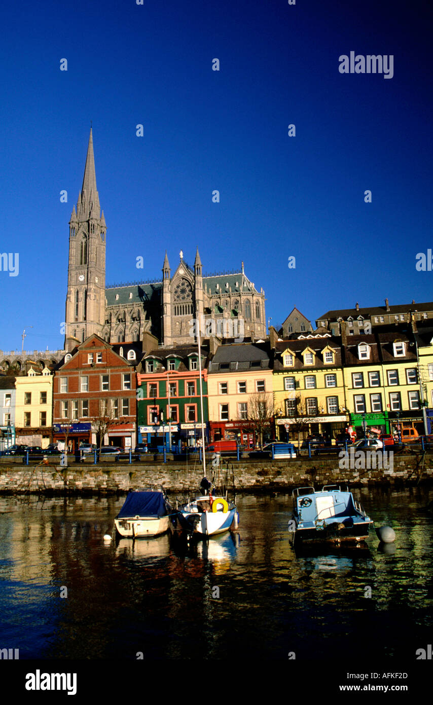 Cobh Harbour and St Colemans cathedral Stock Photo - Alamy