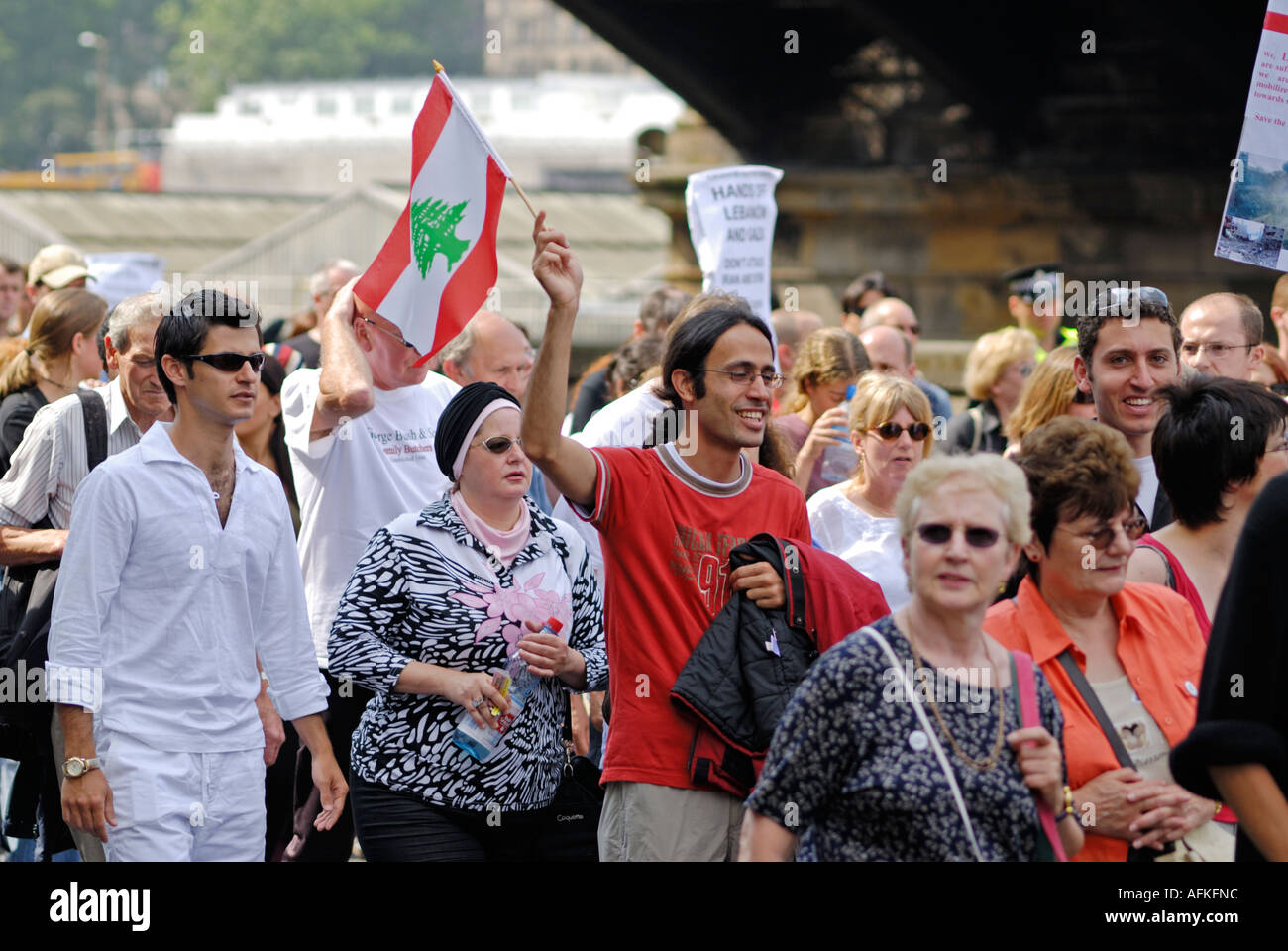 Stop the War in Lebanon demonstration in Edinburgh 22nd July 2006 Stock Photo
