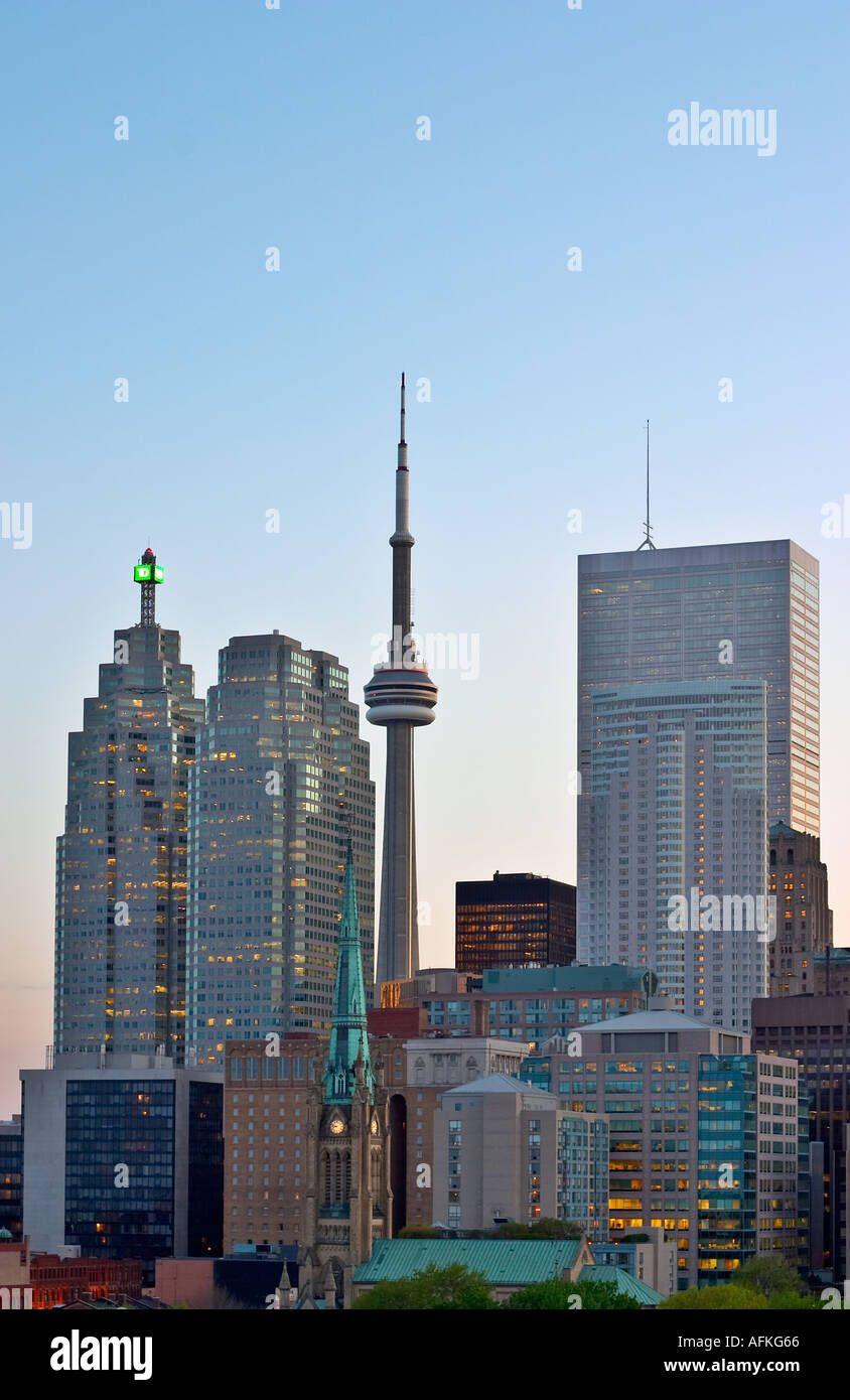 Downtown Toronto at dusk Stock Photo