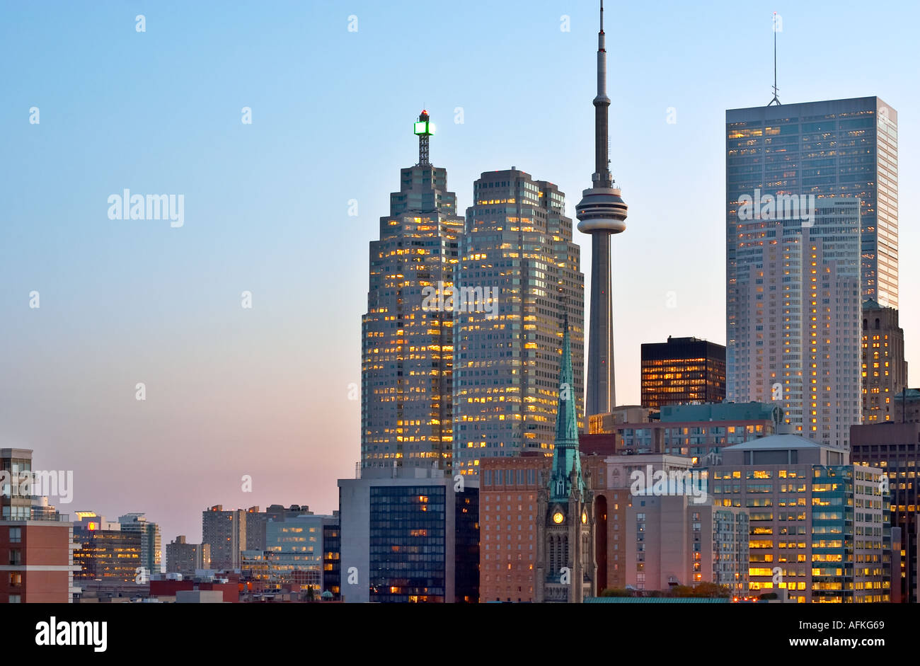 Downtown Toronto at dusk. Stock Photo