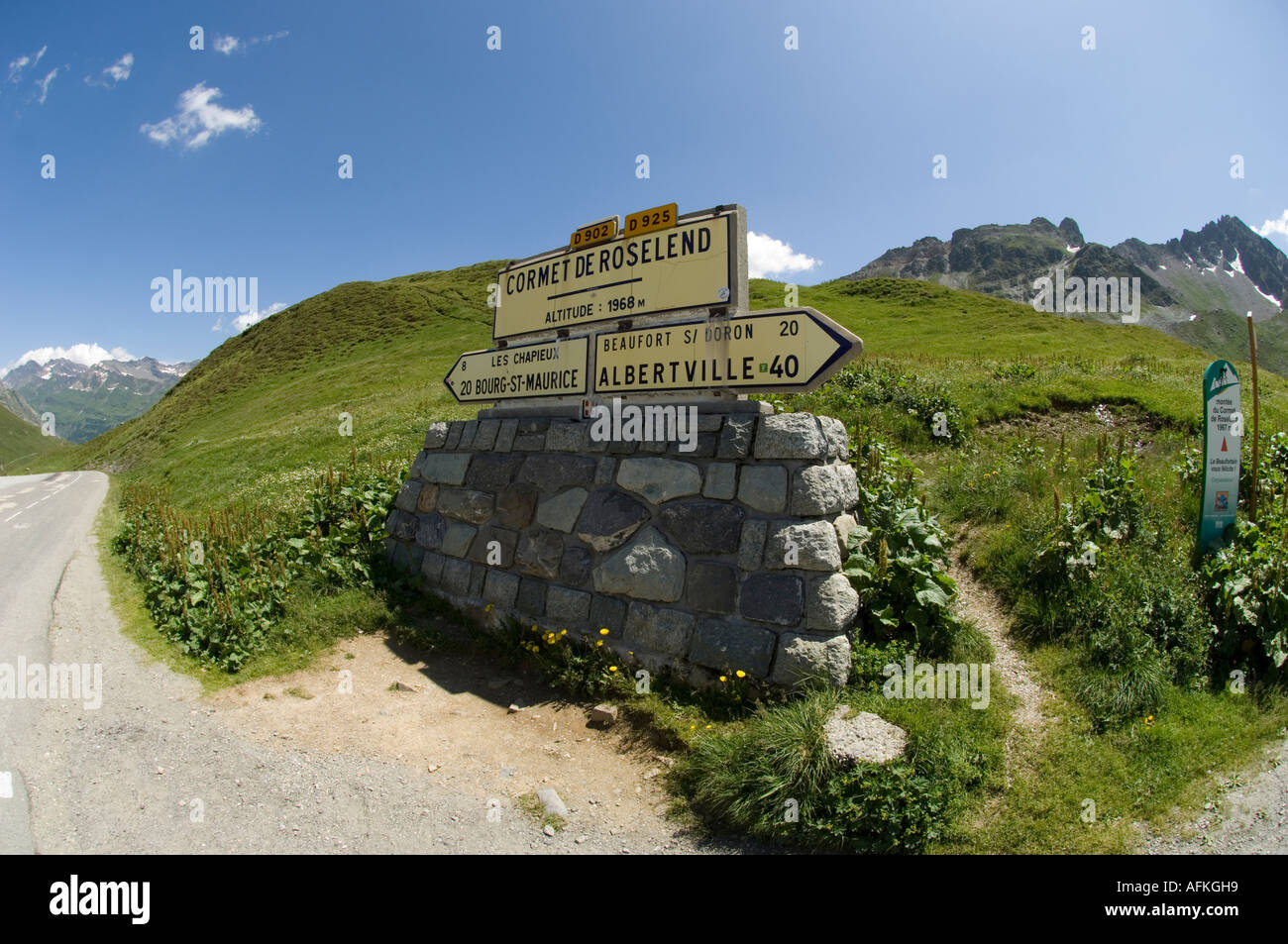 The Cormet de Roselend summit, Beaufortain, Savoie alps, France Stock